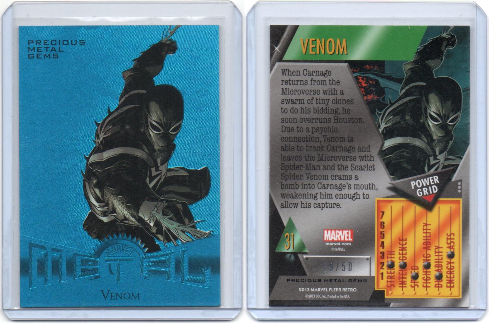 Venom [Blue Precious Metal Gems] #31 Marvel 2013 Fleer Retro Metal