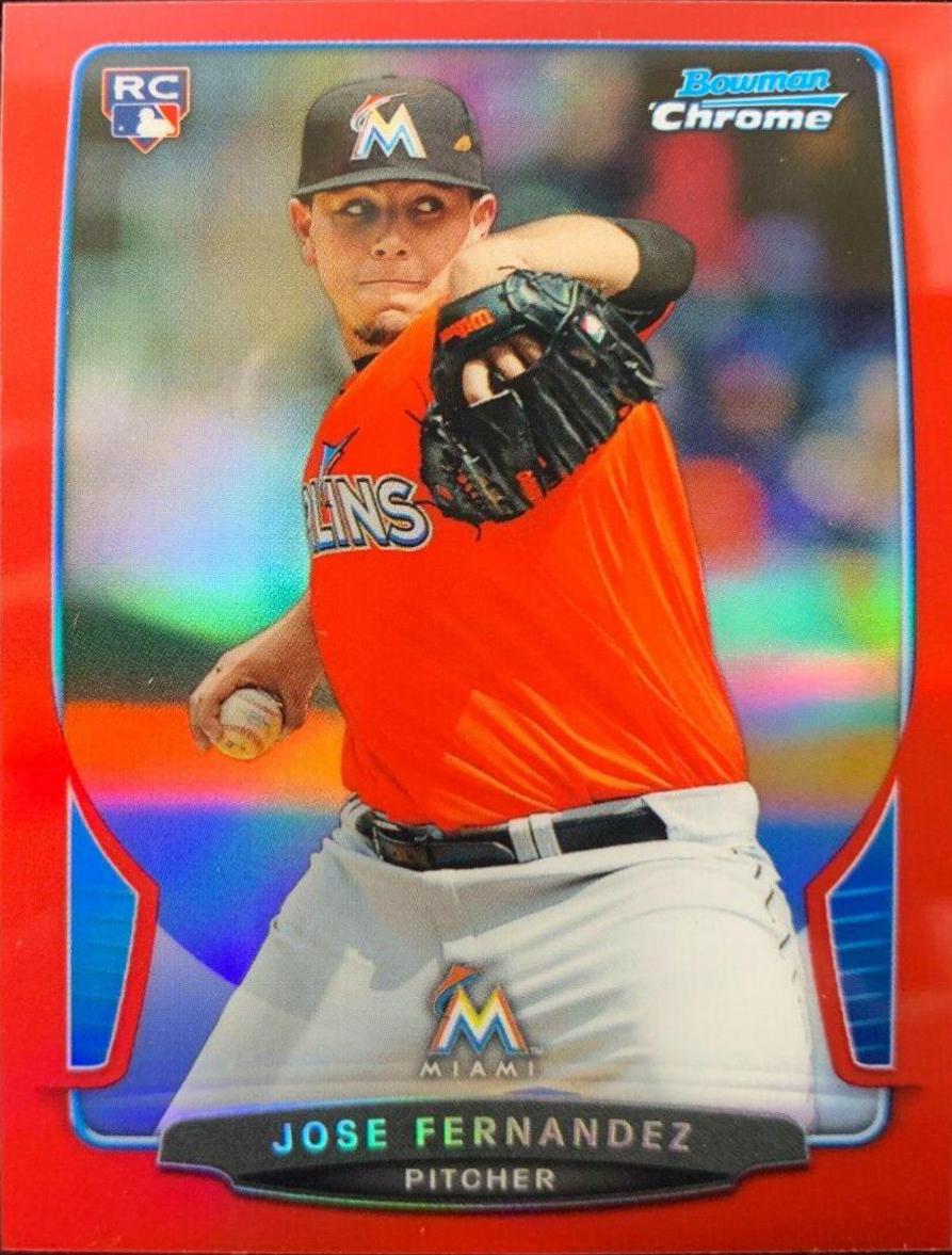 Jose Fernandez [Red Refractor] #322 Baseball Cards 2013 Bowman Chrome Mini