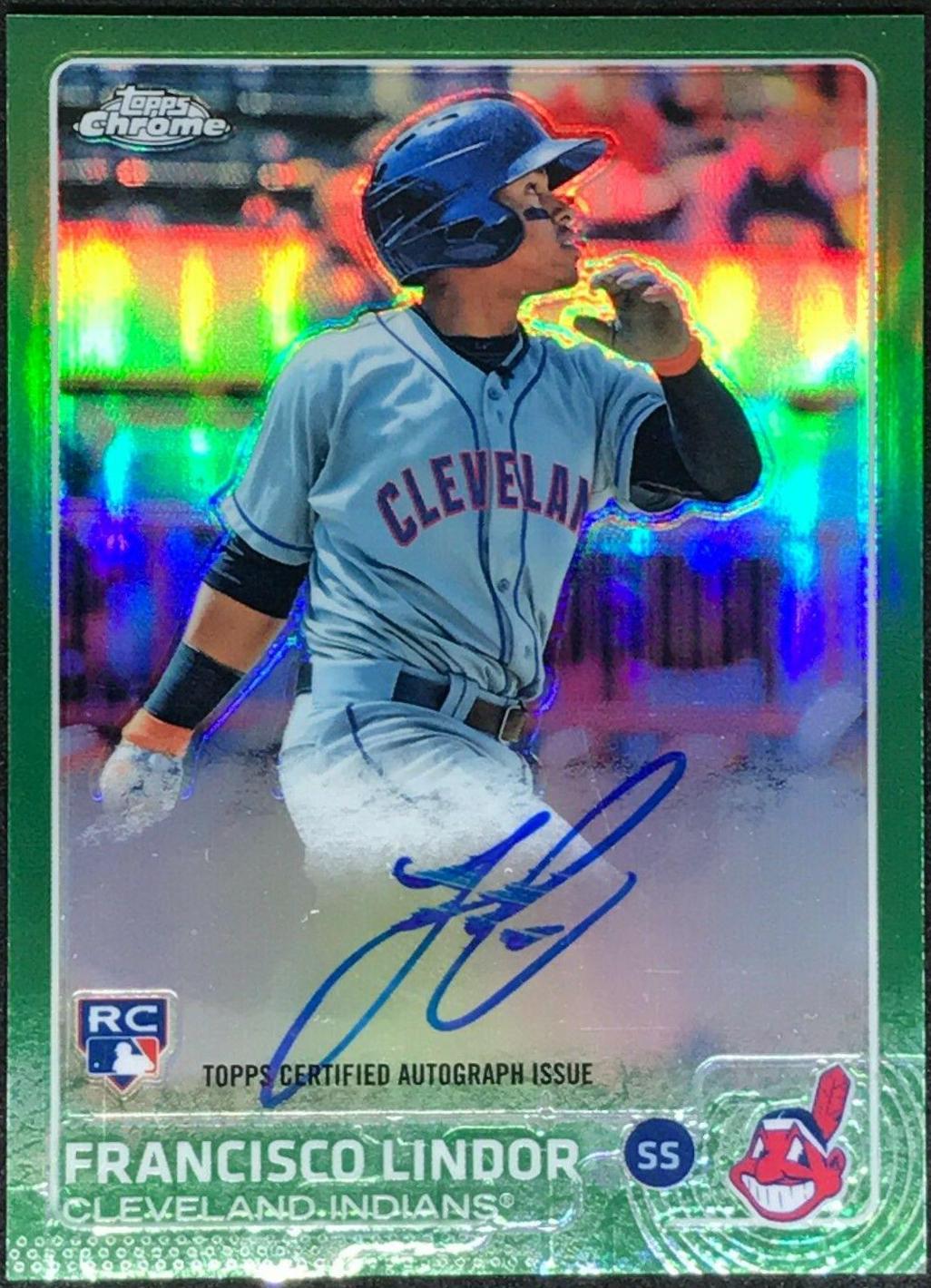 Francisco Lindor [Green Refractor] #202 Baseball Cards 2015 Topps Chrome