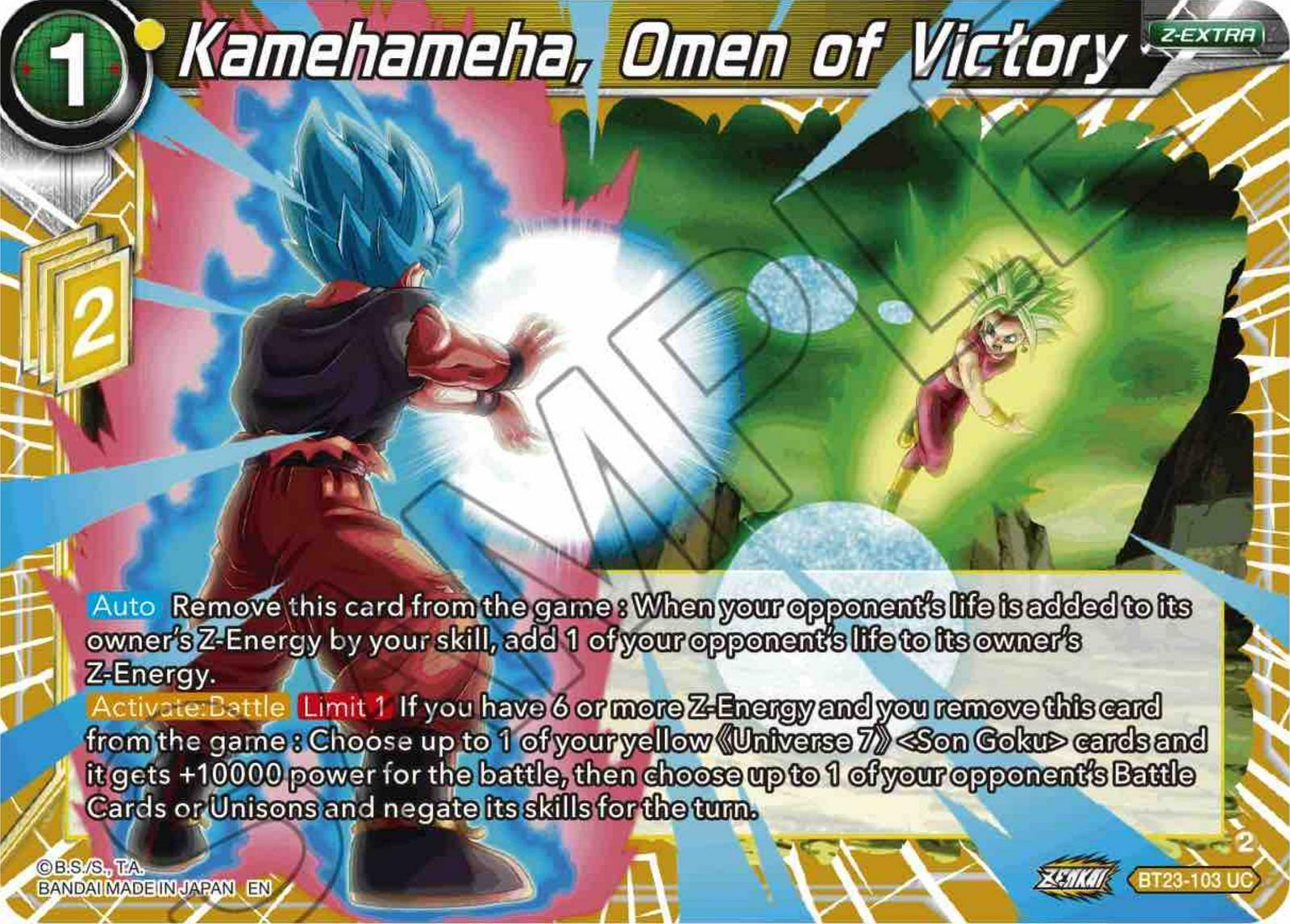 Kamehameha, Omen of Victory BT23-103 Dragon Ball Super Perfect Combination