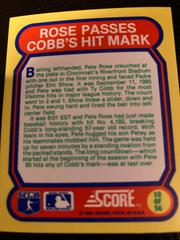 Rose Passes Cob’s Hit Mark #10 Baseball Cards 1988 Score Magic Motion Great Moments in Baseball Prices