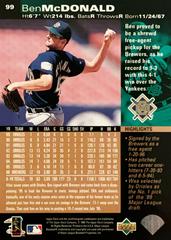 Rear | Ben McDonald Baseball Cards 1997 Upper Deck