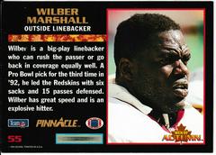 Back | Wilber Marshall Football Cards 1993 Pinnacle Men of Autumn