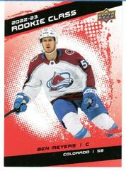 Ben Meyers [Red] #RC-2 Hockey Cards 2022 Upper Deck Rookie Class Prices
