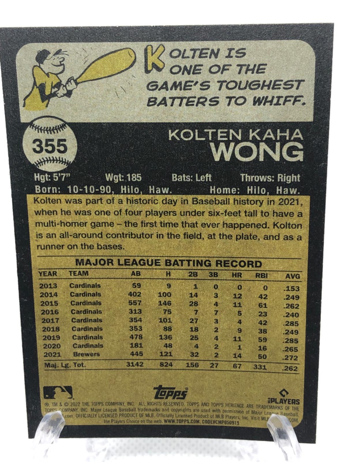 Kolten Wong 355 Prices 2022 Topps Heritage Baseball Cards