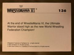 1990ClassicWWF_UltWarriorChamp136_CardBack | The Ultimate Warrior Wrestling Cards 1990 Classic WWF The History of Wrestlemania