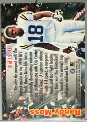 Back Of Card | Randy Moss Football Cards 1998 Ultra Caught in the Draft