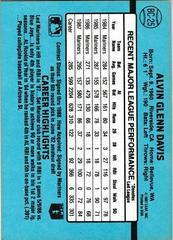 Back Of Card | Alvin Davis Baseball Cards 1988 Donruss MVP