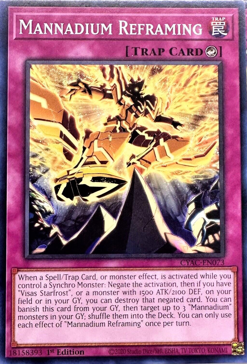 Mannadium Reframing CYAC-EN073 YuGiOh Cyberstorm Access