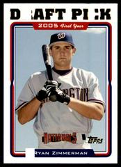 Ryan Zimmerman [Gold] Baseball Cards 2005 Topps Updates & Highlights Prices
