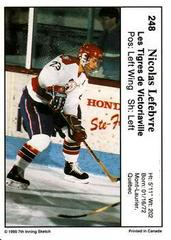 Nicolas Lefebvre #248 OHL (QMJHL) Back | Nicolas Lefebvre Hockey Cards 1990 7th Inning Sketch Ohl