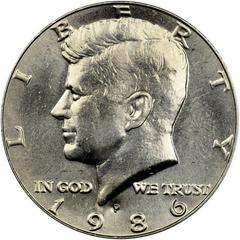 1986 P Coins Kennedy Half Dollar Prices