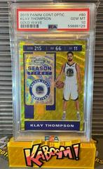 Klay Thompson [Gold Wave] #80 Basketball Cards 2019 Panini Contenders Optic Prices