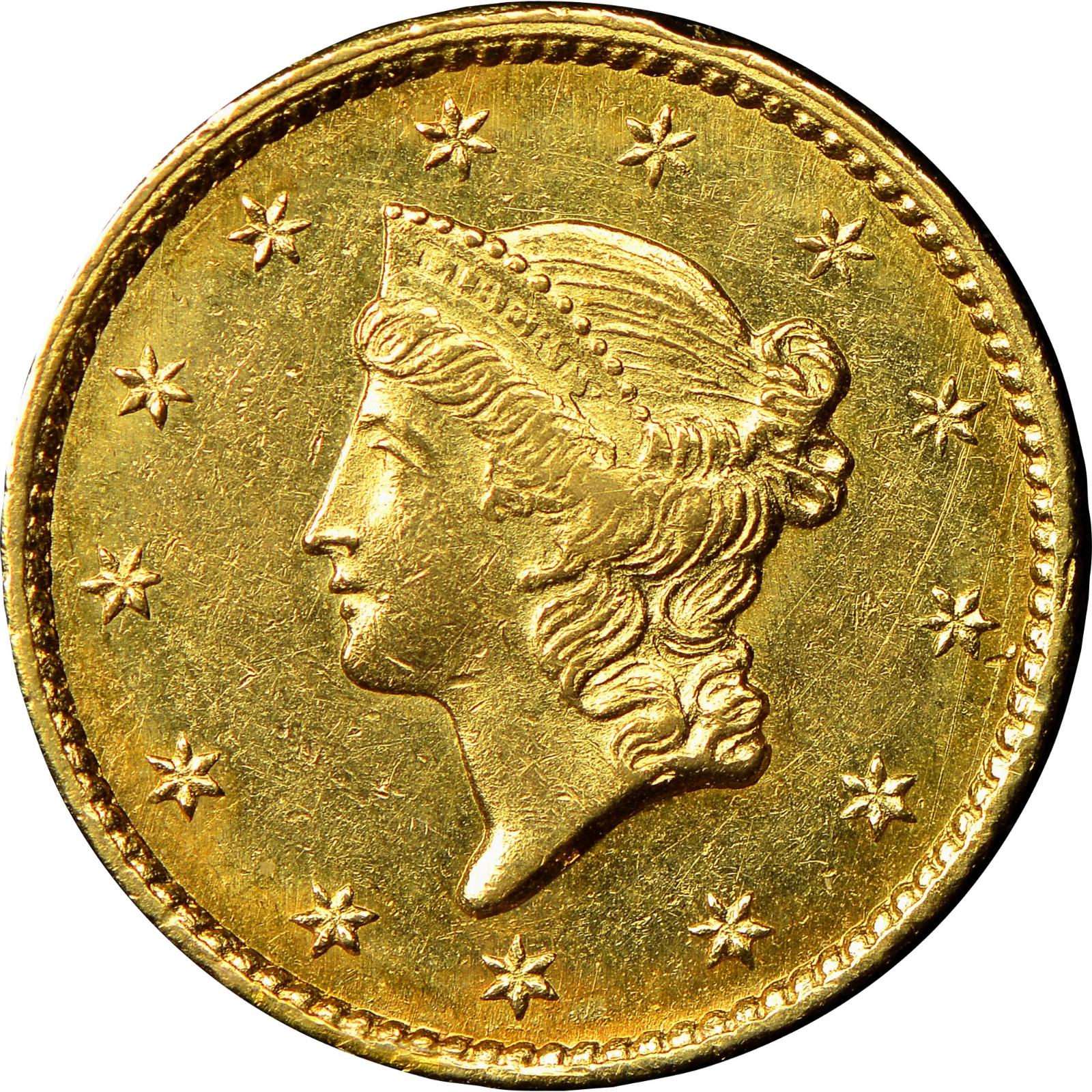 1849C [CLOSED WREATH] Coins Gold Dollar