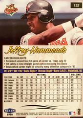 Rear | Jeffrey Hammonds Baseball Cards 1998 Ultra