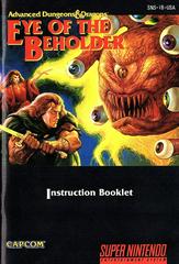 Dungeons & Dragons: Eye Of The Beholder - Manual | Advanced Dungeons & Dragons Eye of the Beholder Super Nintendo