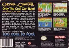 Chester Cheetah Too Cool To Fool - Back | Chester Cheetah Too Cool to Fool Super Nintendo