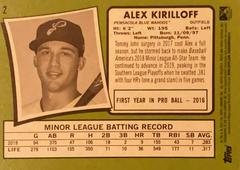 Rear | Alex Kirilloff Baseball Cards 2020 Topps Heritage Minor League