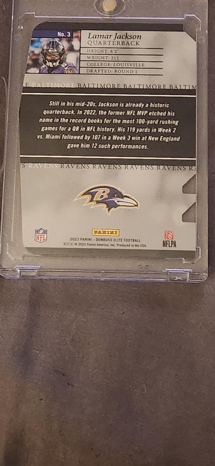 Lamar Jackson [Status Die Cut] 3 Prices 2023 Panini Donruss Elite