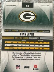 2008 Ryan Gran #58 | Ryan Grant Football Cards 2008 Playoff Absolute Memorabilia