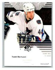 Todd Bertuzzi #87 Hockey Cards 2003 SP Authentic Prices