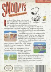 Snoopy'S Silly Sports - Back | Snoopy's Silly Sports NES