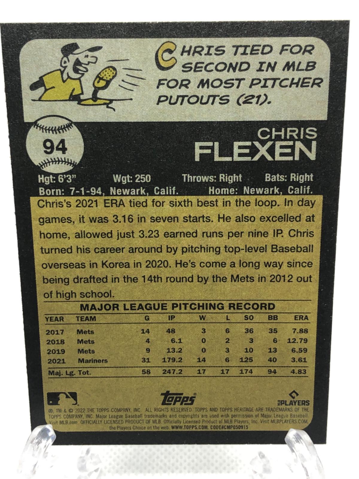 Chris Flexen 94 Prices 2022 Topps Heritage Baseball Cards