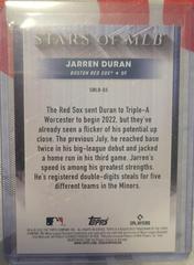 Back Of Card | Jarren Duran Baseball Cards 2022 Topps Update Stars of MLB
