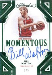 Bill Walton [Emerald] #24 Basketball Cards 2022 Panini Flawless Momentous Autograph Prices