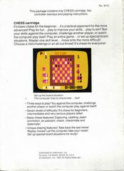 Back Cover | Chess Intellivision