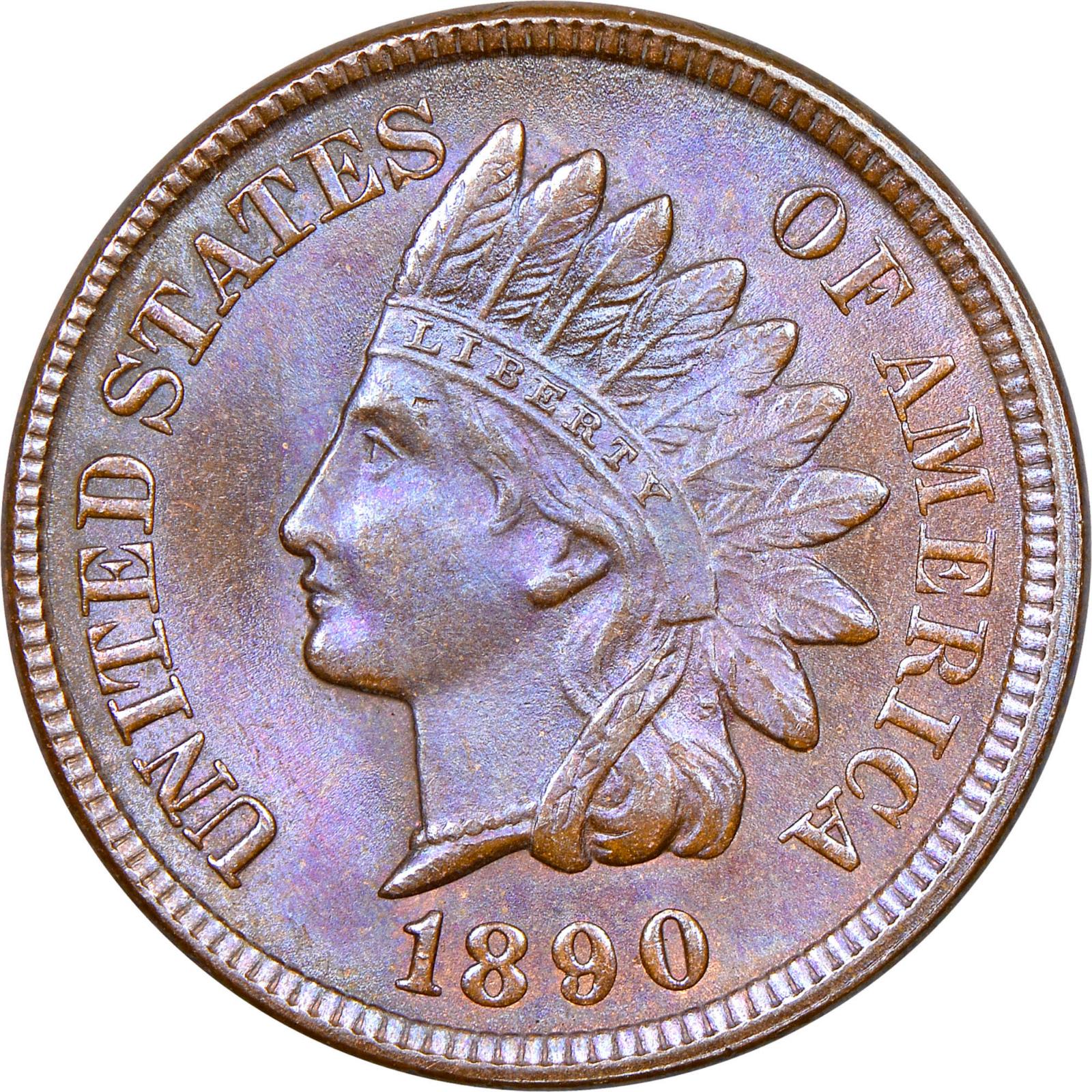 1890 Coins Indian Head Penny