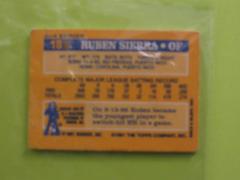 Card 18 Reverse | Ruben Sierra Baseball Cards 1991 Topps Micro