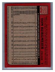 Back | Tom Burgmeier Baseball Cards 1982 Coca Cola