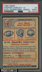 Contest Card,Oct 14 [Colts Packers, Cards Redskin] Football Cards 1956 Topps Prices