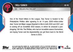 Back | Trea Turner Baseball Cards 2022 Topps Now Off Season