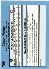 Back | Chuck Finley Baseball Cards 1991 Classic