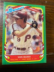 Von Hayes Baseball Cards 1987 Fleer Star Stickers Prices