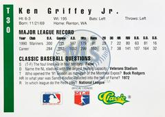 Card Back | Ken Griffey Jr. [Series III] Baseball Cards 1991 Classic