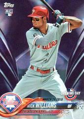 Nick Williams [Purple] Baseball Cards 2018 Topps Opening Day Prices