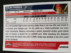 Back Side | Colby Rasmus Baseball Cards 2005 Topps Chrome Updates & Highlights
