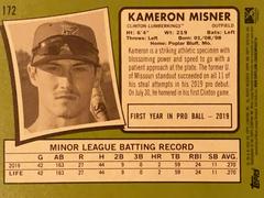 Rear | Kameron Misner Baseball Cards 2020 Topps Heritage Minor League