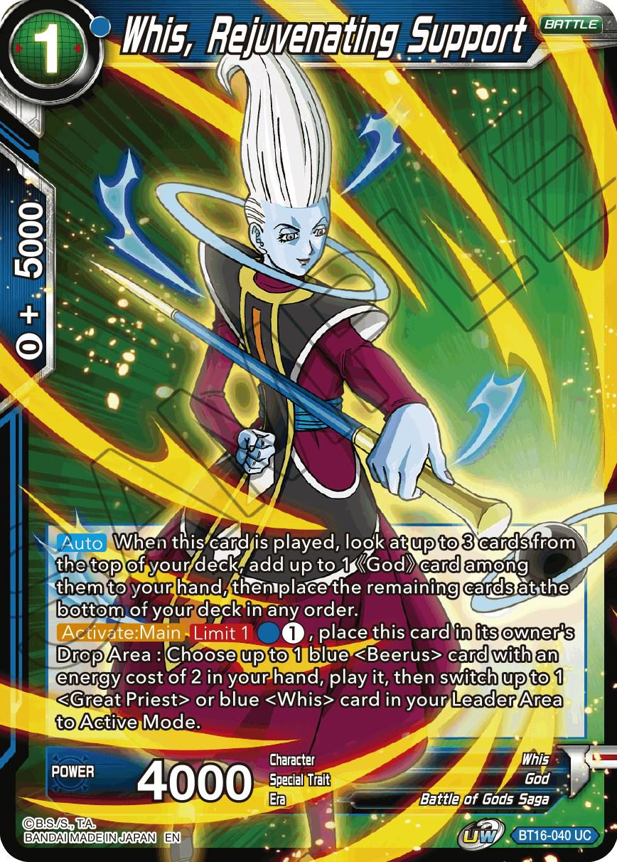 Whis, Rejuvenating Support BT16-040 Dragon Ball Super Realm of the Gods