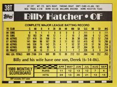 Rear | Billy Hatcher Baseball Cards 1990 Topps Traded Tiffany