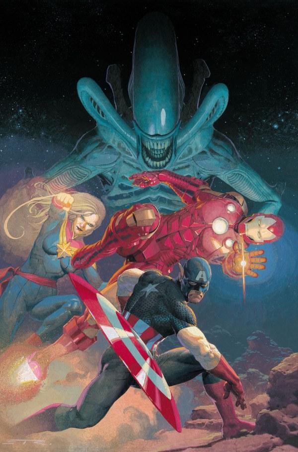 Aliens Vs. Avengers [2nd Print Ribic Virgin] #1 (2024) Comic Books Aliens vs. Avengers