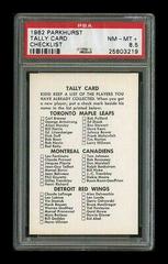 Tally Card [Checklist] Hockey Cards 1962 Parkhurst Prices