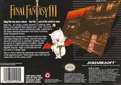 Final Fantasy III - Back | Final Fantasy III Super Nintendo