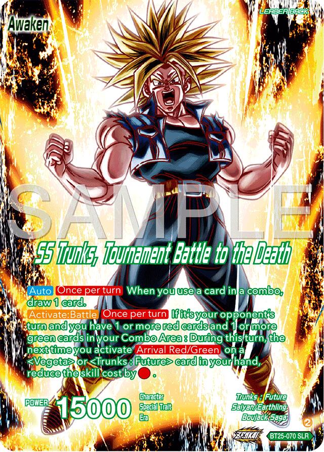 Trunks // SS Trunks, Tournament Battle to the Death [SLR Foil] BT25-070 Dragon Ball Super Legend of the Dragon Balls