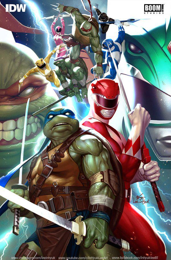 Mighty Morphin Power Rangers / Teenage Mutant Ninja Turtles [Lee] #1 (2019) Comic Books Mighty Morphin Power Rangers / Teenage Mutant Ninja Turtles