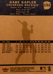 Rear | Gabe Kapler Baseball Cards 2002 Fleer Tradition Update