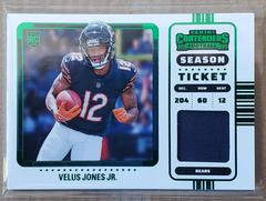 Velus Jones Jr [Green Rookie Swatch Variation] #RSV-VJO Football Cards 2022 Panini Contenders Rookie Ticket Swatches Prices